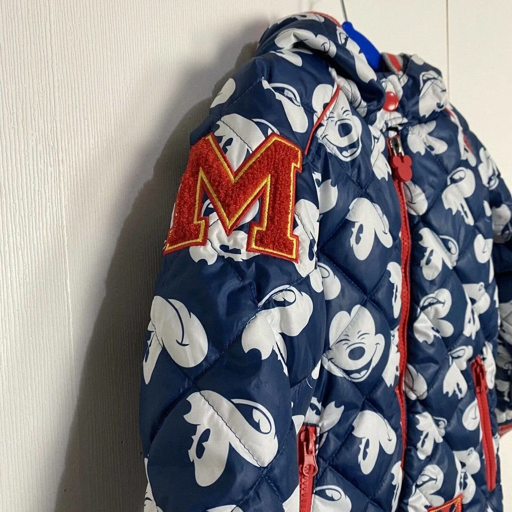 Mickey Mouse Disney Kids NWT Full Zip Puffer Hooded Jacket Size 4. - Picture 4 of 14